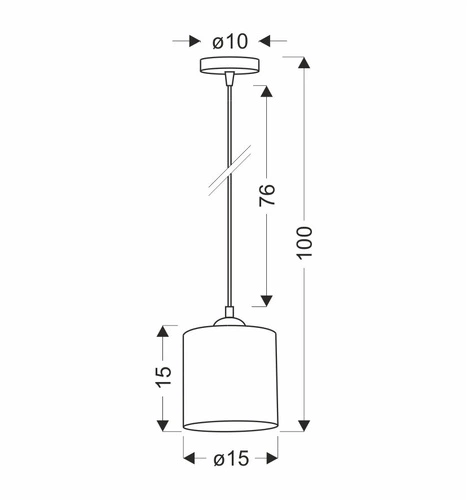 Závěsná lampa Legno black 15 1x40W E27 stínidlo z ořechového dřeva