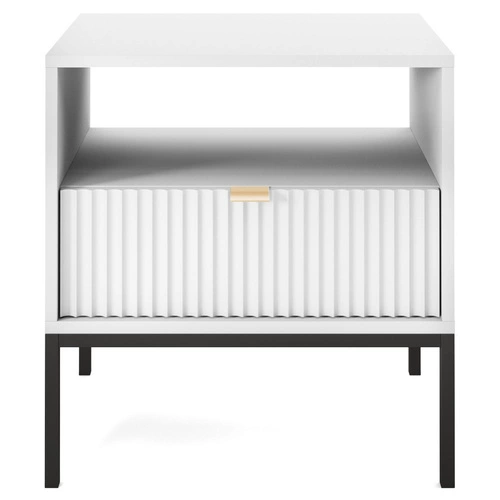 Ložnicová sestava nábytku bílá/černá Delicious drážkovaná čela