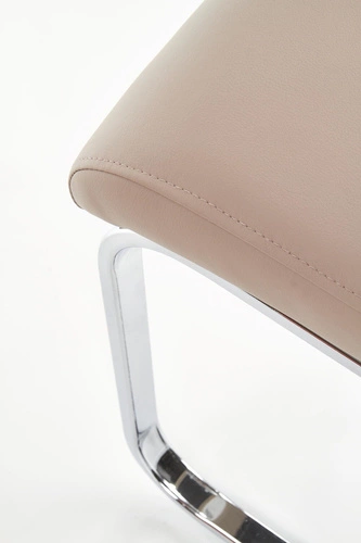 Jídelní čalouněná židle Yvone béžová ekokůže na chromované podnoži moderní Intesi