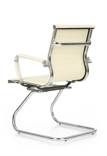 Kancelářská židle Skid Intesi čalouněná krémová ekokůže s područkami moderní