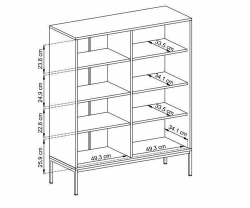 Vysoká komoda Evora v tmavě modré na nožkách moderní do obýváku a ložnice Intesi 104 cm