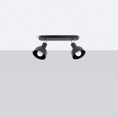 Stropní svítidlo ELBA 2 černé loftové kovové nastavitelné do obýváku a ložnice SOLLUX