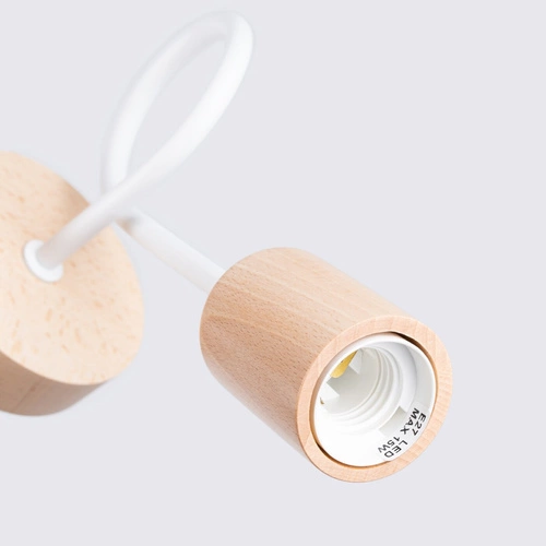 Moderní bílá dřevěná nástěnná lampa do obýváku a ložnice EMBER Sollux Lighting