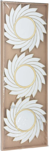 Sada 3 dekoračních kulatých zrcadel Rowley ve zlatém rámu na stěnu do předsíně