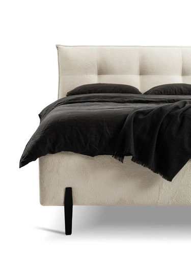 Čalouněná postel Biscuit 180x200 béžová s úložným prostorem skandinávská do ložnice