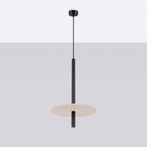 Závěsné svítidlo FELTRO 1 černé béžové moderní do obýváku a jídelny 30 cm