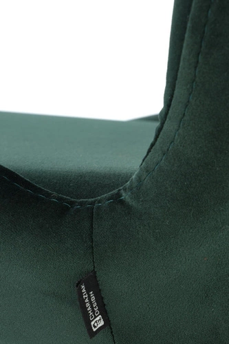 Jídelní židle Estelle zelená sametová moderní čalouněná na černých nohách Intesi