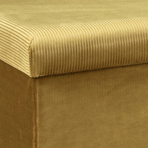 Obdélníková taburetka Intesi Velse zlatý manšestr se skrytým úložným prostorem skládací glamour do předsíně