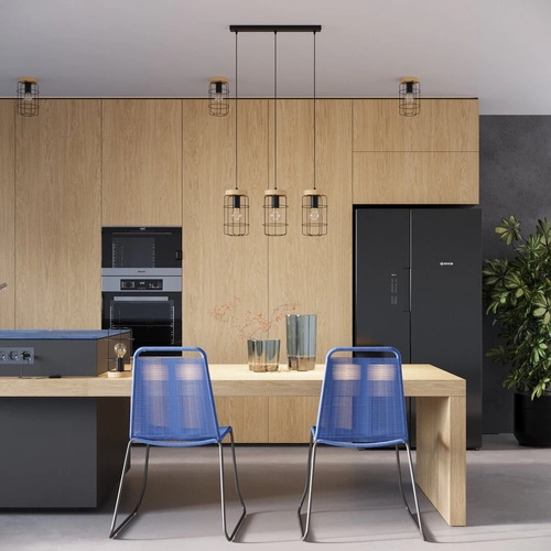 Závěsné svítidlo GOTTO 3L černé industriální nad stůl do obýváku a jídelny kovové 160 cm