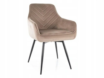 Jídelní sametová židle s područkami Pina VIC Intesi béžová