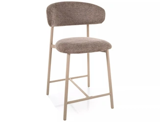 Barová židle Pasco Slim čalouněná béžová moderní do kuchyně s opěrkou