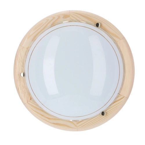 Stropní svítidlo kulaté sklo-dřevo 30 cm bílé borovice do obýváku Candellux 1030
