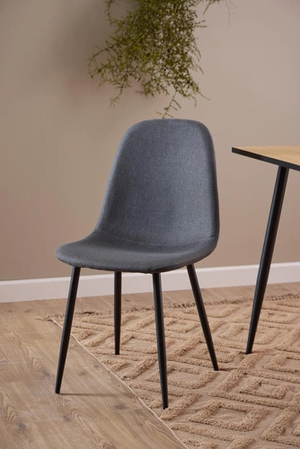 Jídelní židle Celia Actona čalouněná šedá černé nohy moderní skandinávský styl