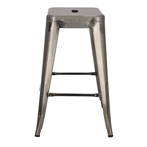 Barová židle Paris 66 cm kovová černá industriální k kuchyňskému ostrůvku inspirovaná Tolix D2.DESIGN