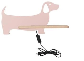 Nástěnná lampa Psí lampa 5W LED 4000K iq kids s drátem růžová