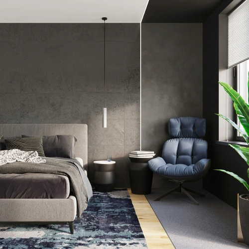 Závěsné svítidlo LUVO 2 šedé betonové moderní nad kuchyňský ostrůvek a do obývacího pokoje