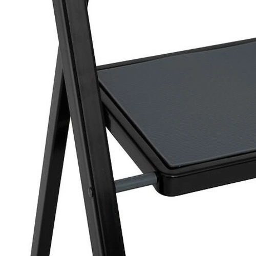 Skládací dvoustupňový kovový žebřík černý