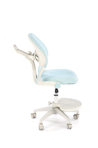 Otočná kancelářská židle Menara modrá čalouněná s podnožkou a nastavitelnou výškou Intesi