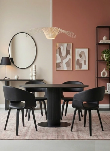 Čalouněná jídelní židle Supernova Intesi černá, moderní s područkami, snadno čistitelná