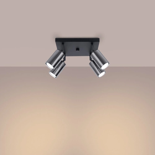 Stropní svítidlo WINX 4 černé/chrom moderní kovové do obýváku a ložnice nastavitelné