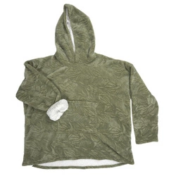 Zelená fleecová deka s kapucí Intesi Snuddie, teplá deka do obýváku