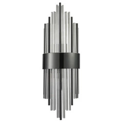 Nástěnné svítidlo DRACO černé 60 cm moderní do obýváku a ložnice sklo kov