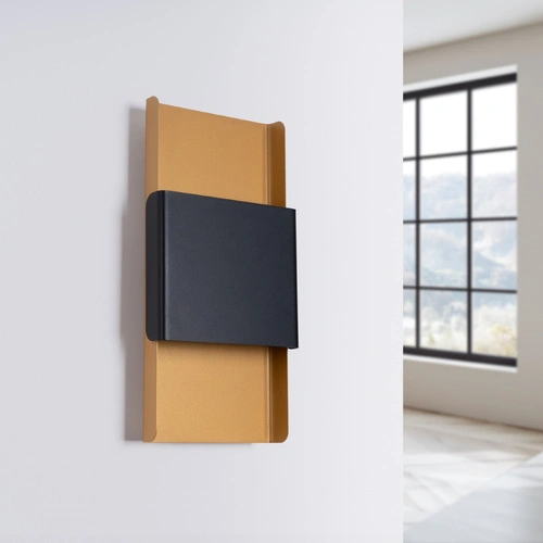 Nástěnné svítidlo DURLIN moderní zlaté černé kovové do obýváku a ložnice 40 cm SOLLUX