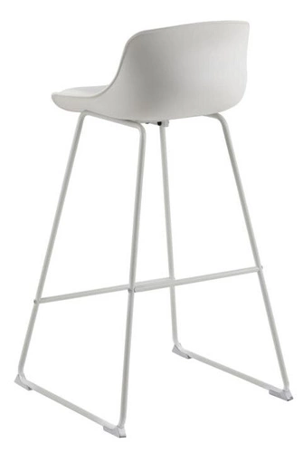 Barová židle s opěrkou Actona Tina bílá moderní do kuchyně a k baru, ekokůže, kov 76 cm