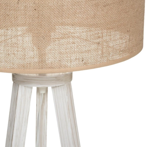 Stojací lampa tripod Elva Atmosphera béžová dřevěná skandinávský styl do obýváku a ložnice