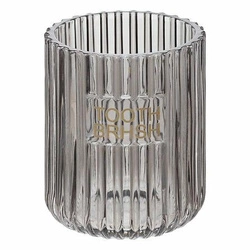 Skleněný kelímek na zubní kartáčky Agathe šedý