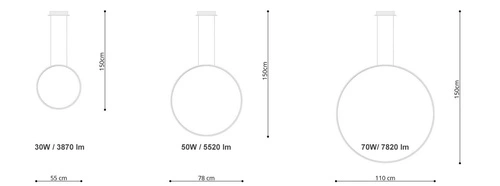 Lustr RIO 110 bílý LED 3000K