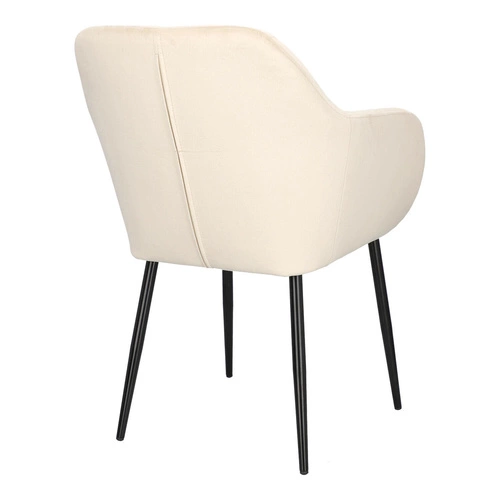 Čalouněná sametová jídelní židle Emilia Actona béžová s područkami moderní