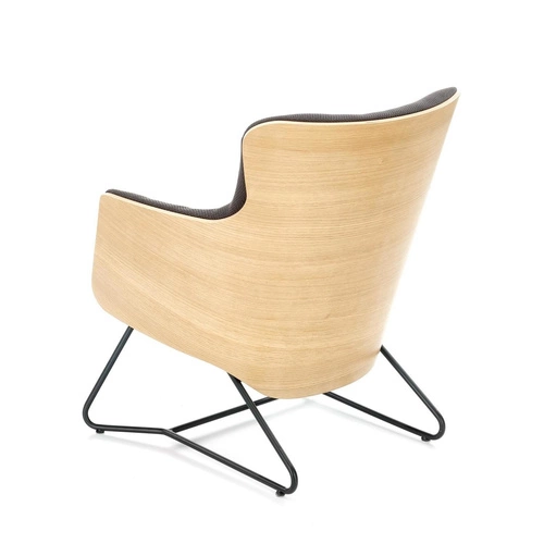 Křeslo do obýváku Calderon čalouněné na lyžinách šedý dub moderní industriální Intesi