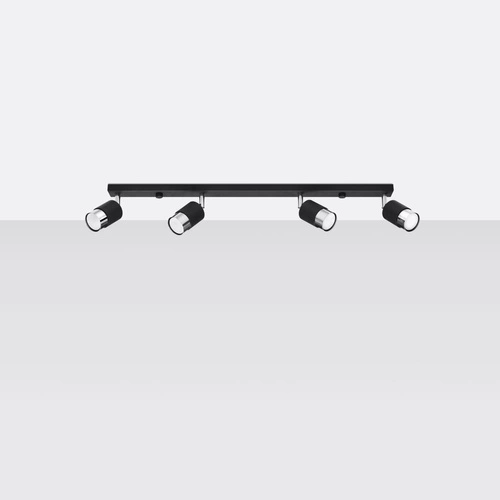 Stropní svítidlo NERO 4 černý chrom moderní loft do kuchyně a obýváku Sollux