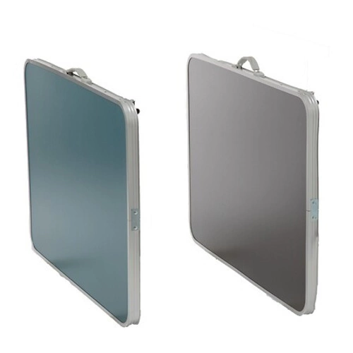 Skládací stůl Otano 80 cm šedý na zahradu a balkon, ocelová deska, praktický a kompaktní