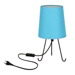Smally stolní lampa černá 1x40 E14 stínidlo modré tečky