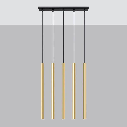 Stropní svítidlo Pastelo 5L moderní zlaté nastavitelné do obýváku a jídelny SOLLUX