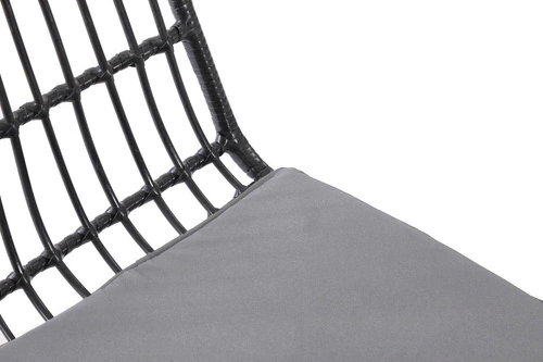 Ratanová židle Surbo černá do jídelny a na terasu moderní s polštářem Intesi