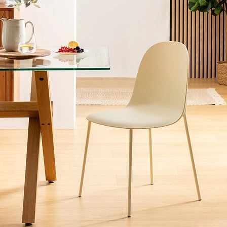 Jídelní a kuchyňská židle Asan Atmosphera béžová moderní skandinávská na kovových nohách