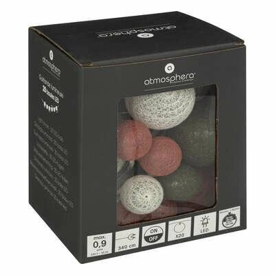 Světelný řetěz Atmosphera retro barevný LED 20 koulí do interiéru 340 cm na elektřinu