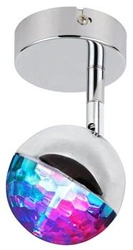 Nástěnné svítidlo 1x3W LED rgb s kulatou hlavou 1e s kloubovým systémem kd chrom