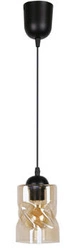 Závěsná lampa Felis černá 1x60W E27 jantarový difuzor