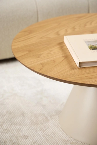 Actona Soli kulatý konferenční stolek 85 cm dub cashmere moderní do obýváku