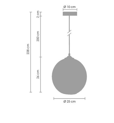 Závěsné svítidlo koule LOVE BOMB skleněné šedé, nastavitelné nad stůl i do obýváku, 25 cm Step into Design