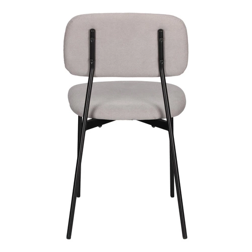 Čalouněná jídelní židle Esther světle šedá moderní skandinávská na kovových nohách