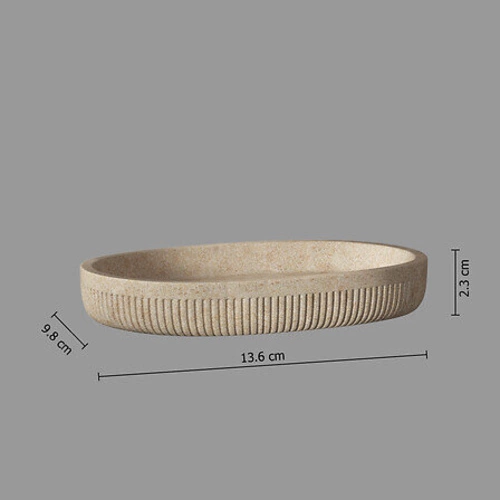 Keramická mýdlenka Onyx béžová do koupelny moderní oválná 5five simply smart