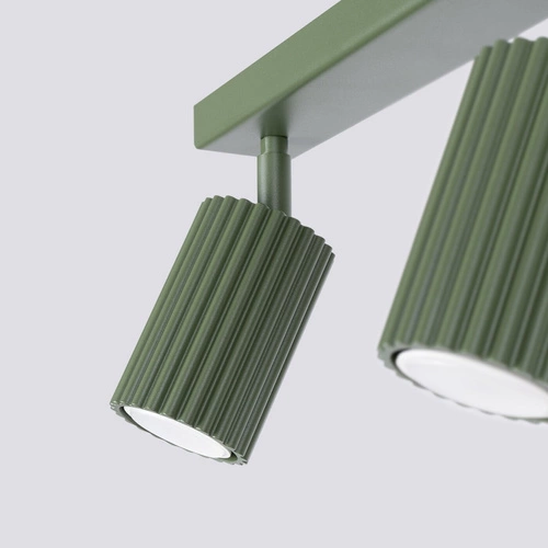 Stropní svítidlo KARBON 3L olivově zelené do obýváku moderní hliník otočné stínidlo