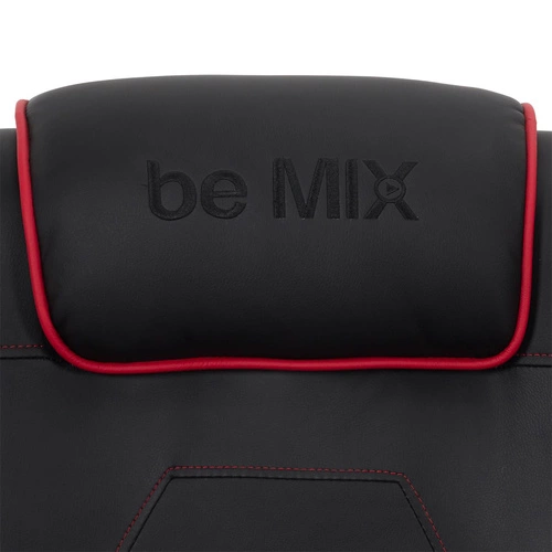 Herní křeslo Bemix černo-červené kožené otočné s nastavitelnými područkami k psacímu stolu