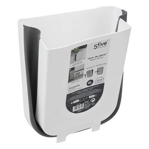 Skládací závěsný odpadkový koš 8L bílý do kuchyně a koupelny 5five simply smart