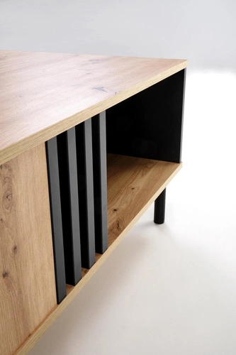 Konferenční stolek Zarak obdélníkový dubový se zásuvkou loft 100x60 cm do obýváku Intesi